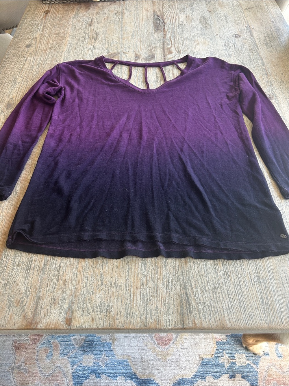 American Eagle Outfitters Purple to Black Ombre Long Sleeve Top